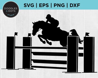Equestrian svg, Show Jumping svg, Stadium Jumping, Jumper svg, Horse and rider Silhouette clipart, Horse jumping fence SVG PNG for Cricut