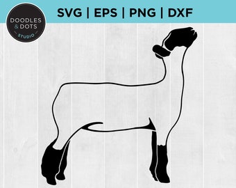 Toon lam SVG, lam SVG, markt lam silhouet, Suffolk lam png, Hampshire lam, land eerlijke lam, vee Toon SVG, schapen clipart tonen