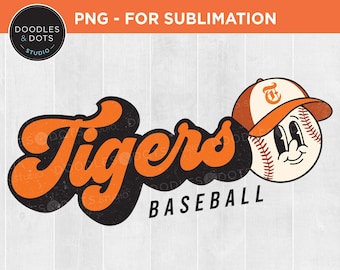 Tigers Baseball png / Camiseta de béisbol tigers png / Tigers Baseball Mom / Retro Baseball Mascot, Vintage Baseball png / Tigers Baseball Mascot