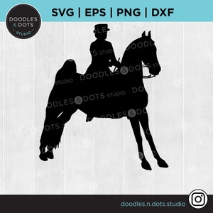 Amerikaans Saddlebred, Saddlebred Horse SVG, Saddlebred PNG, Gangenpaard SVG, Zadelzit SVG, Zadelzit Paard & Ruiter, Saddlebred Silhouet