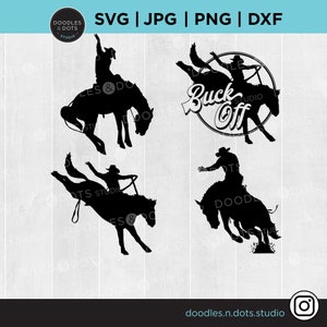 Bucking Bronco SVG: Rodeo Horse Clipart, Western Design (Digital Download)