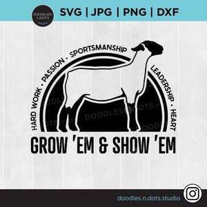 Montrer l'agneau SVG, SVG d'agneau, Silhouette d'agneau du marché, grandissez-les et montrez-les, agneau du Suffolk agneau de foire, élevage de bétail svg, clipart mouton
