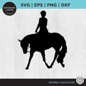 Reiten svg, englisches Pferd svg, Pleasure Pferd svg für Cricut, Horse Show png, Silhouette von einem Pferd und Reiter Clipart, Western Dressur