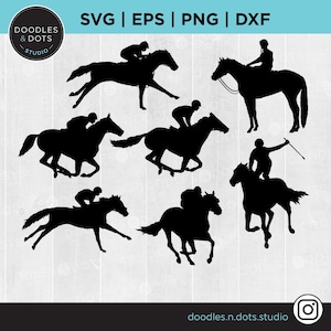 Renpaard SVG | Volbloed SVG | Galopperend paard SVG | Paardenrace | Rennend paard SVG | Paardenrennen SVG | Derby paard en jockey clipart