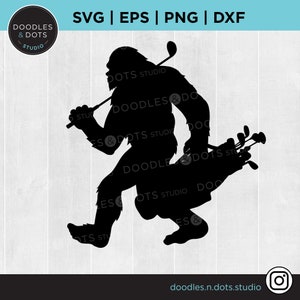 Bigfoot svg, Golfing svg, Funny Golfer Big Foot svg para cricut, Golf Yeti svg para vinilo decal, Sasquatch clipart, Funny Gift for Golfer svg