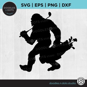 Bigfoot svg, Golfing svg, Funny Golfer Big Foot svg for cricut, Golf Yeti svg for vinyl decal, Sasquatch clipart, Funny Gift for Golfer svg