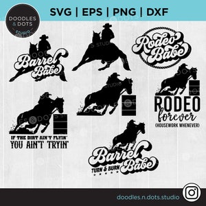 Vat racen SVG | Barrel Racer BUNDEL svg | Texas Cowgirl-svg | Rodeo SVG, Quarter Horse svg, Barrel Racing paard en cowgirl svg bundel