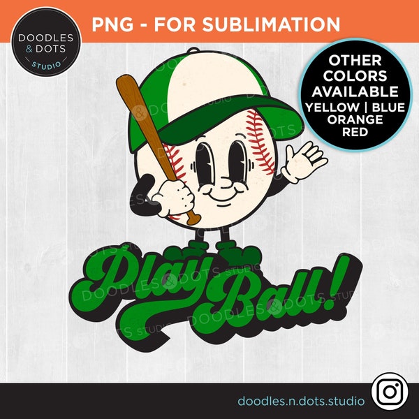 Play Ball png | Baseball Sublimation design transfer | Take Me Out to the Ballgame png, Baseball png, Vintage Baseball Mascot png download