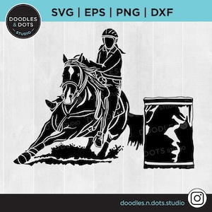 Barrel Racing SVG, Western Rodeo SVG, Barrel Racing Mom svg, American Quarter Horse, Frau Barrel Racing, Western Rodeo Pferd Silhouette svg