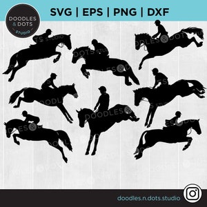 Springpferd Bündel svg | Eventing SVG | Springen SVG | Reiter svg | Pferde show bundle | Hunter Jumper svg | Pferde Silhouetten svg
