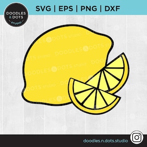 Lemon svg, Lemon Slice svg, Cut Lemon svg for Cricut, Silhouette, Citrus fruit clipart, Lemon clipart, Lemon png for Sublimation