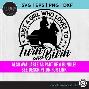 Barrel Racing shirt png, Turn and Burn svg, Barrel Racer Mom, Barrel racen clipart, Rodeo Cowgirl svg, Barrel Racing laser gesneden ornament svg