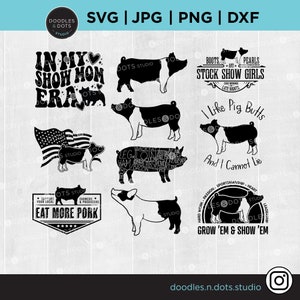Mostra maiale in formato SVG, maiale in formato SVG, pacchetto di maiale più venduto, mostra stock in formato SVG, bestiame in formato SVG, allevatore di maiale, silhouette di maiale, maglietta Take Me To The County Fair