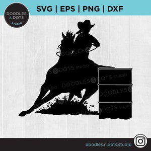 Barrel Racing svg, Barrel Racer t-shirt, Gymkhana geschnitten Datei, Western Rodeo SVG, American Quarter Horse svg, Westernpferd Silhouette Cricut