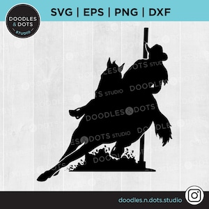 Pole Bending SVG, Pole Bending Decal, Gymkhana, Pole Bending Clipart, Pole Bender svg, Cowgirl on Western Horse, High School Rodeo laser cut