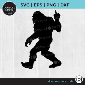 Bigfoot svg, Big Foot svg voor cricut, Sasquatch svg, Yeti svg, Middle Finger Sasquatch clipart, Bigfoot t-shirt, Big Foot silhouet svg