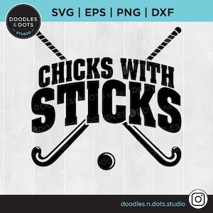 Feldhockey svg, Küken mit Sticks svg, gekreuzte Feldhockeyschläger und Ball, Feldhockey Clipart, Sport Clipart, Feldhockey Shirt svg