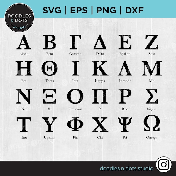 Greek Letters svg, Fraternity svg, Sororiity svg, Individual letters Greek Alphabet, Frat House,  Greek SVG, College or University svg