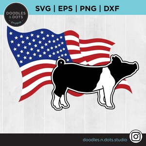 Show Pig svg, Pig svg, Show Pig Silhouette svg, Stockshow svg, Livestock svg, Hog Farm, Show Stock svg, American Show Pig svg for Cricut image 2