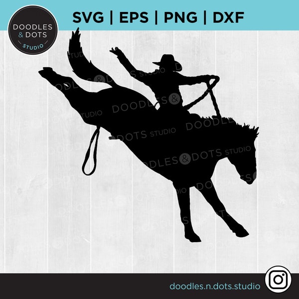 Rodeo clipart, Bronco SVG, Bucking Bronco silhouette, Saddle Bronc clipart, Western rodeo event, Wild West Birthday clipart, Ride Em Cowboy