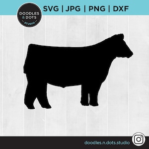 Show steer Svg, Show steer Silhouette, Show steer Cut File, Livestock svg, Show stock svg, Cattle cut file for Cricut, Steer svg, Show Cow