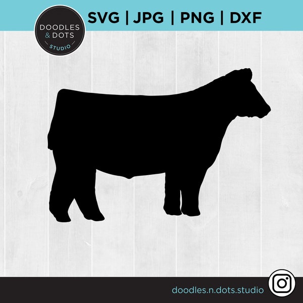 Show steer Svg, Show steer Silhouette, Show steer Cut File, Livestock svg, Show stock svg, Cattle cut file for Cricut, Steer svg, Show Cow