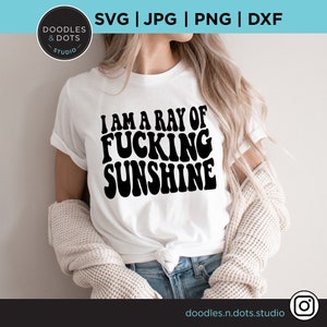 Snarky digitale Datei, I Am a Ray of F*cking Sunshine Cricut, sarkastisches Design, Sarkasmus Clip Art für Abziehbilder, freche Png Datei