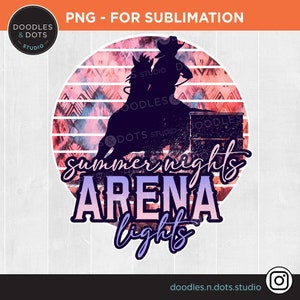 Summer Nights Arena Lights png, Barrel Racing Sublimation oder Druckdesign, Barrel Racer png, Rodeo Sublimation, sofortiger digitaler Download