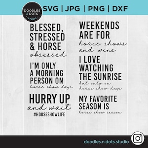 Cheval disant Bundle SVG, chemise de concours équestre, SVG équestre, svg cheval drôle, maman cheval coupe fichier pour Cricut, clipart maman de concours équestre, chasseur