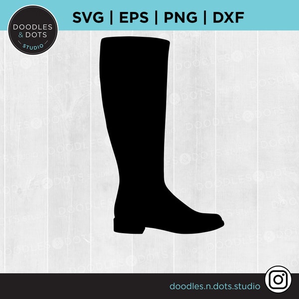 Botte svg, Riding Boot svg, Tall Rain boot clipart, Clipart équestre, Fichier de coupe de botte en caoutchouc pour Cricut, Silhouette de botte d’équitation svg png