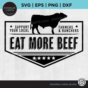 Coma más carne de res SVG, Coma carne de res svg, Apoye a su granjero local svg, Beef Ranch svg, Coma carne de res png, Agricultura svg, Granja png, Ganado de carne, Vaca de carne
