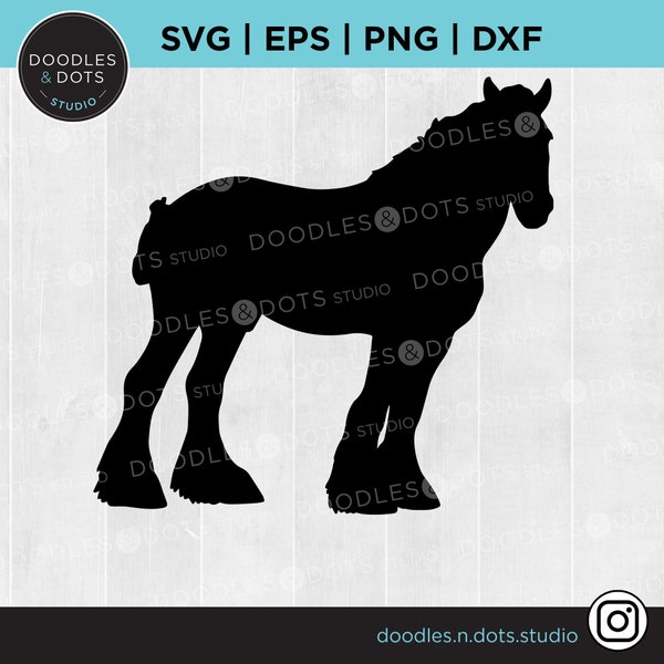 Clydesdale SVG | Shire SVG | Draft Horse, Draught Horse svg, Heavy horse clipart | Work Horse SVG | Show Horse silhouette | Heavy Horse Show