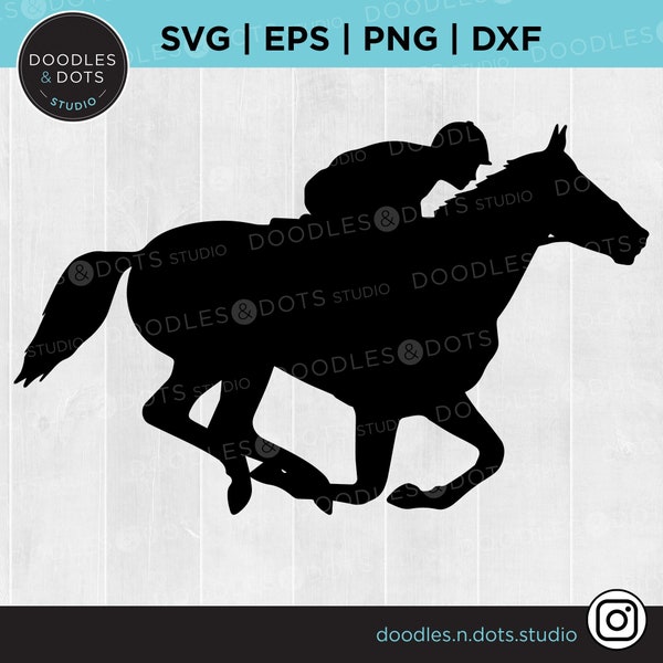 Running horse svg, Galloping horse svg, Racehorse cut file for Cricut, Horse racing svg for Thoroughbred t-shirt, Horse and Jockey clipart