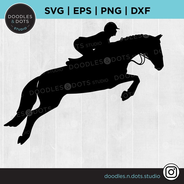 Jumping Horse SVG | Equestrian clipart | Horse jumping silhouette | Show Jumping | Hunter Jumper SVG | Horse show PNG | Horse and rider svg