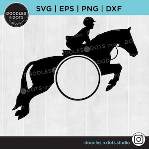 Monogramma equestre SVG / Monogramma cavallo / Cavallo che salta SVG / Regalo cavallo monogramma SVG / Stazionario equestre / Monogramma carta intestata SVG