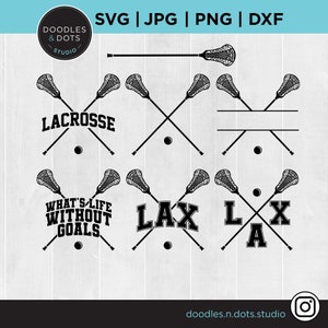 Lacrosse svg bundel, LAX svg collectie, gekruiste lacrosse sticks en bal, lacrosse clipart, sport clipart, lacrosse shirt, LAX download