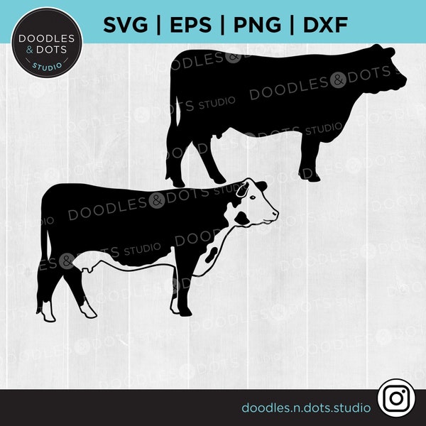 Beef Cattle SVG | Hereford Cow | Beef Rancher | Hereford cut file Cricut | Beef Cattle silhouette | Beef SVG | Livestock | Show Cow vector