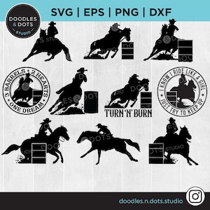 Barrel Racing svg, Barrel Racer BUNDLE svg, Rodeo Mom, Texas Cowgirl svg, Rodeo SVG, Quarter Horse svg, Rodeo Cowgirl svg für Cricut