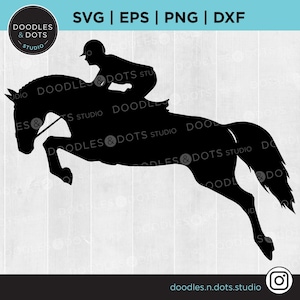Springpferd SVG | Reiter Clipart | Pferde Silhouette | Pferde Design Elemente | Hunter Jumper SVG | Springen PNG | Pferd & Reiter svg