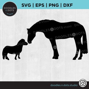 Miniature horse and horse svg cutting file for Cricut, Miniature Horse printable, Mini Horse t-shirt, Big and Small svg