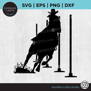 Pole Bending SVG, Gymkhana svg, Pole Bender SVG, American Quarter Horse, Cowgirl silhouette svg, Western Horse pole bending, svg download