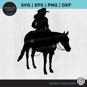 Rodeo clipart, Cowgirl SVG, Western Horse Rider op Quarter Horse clipart, Western riding, Trail horse, Cowgirl op Horse gesneden bestand voor Cricut