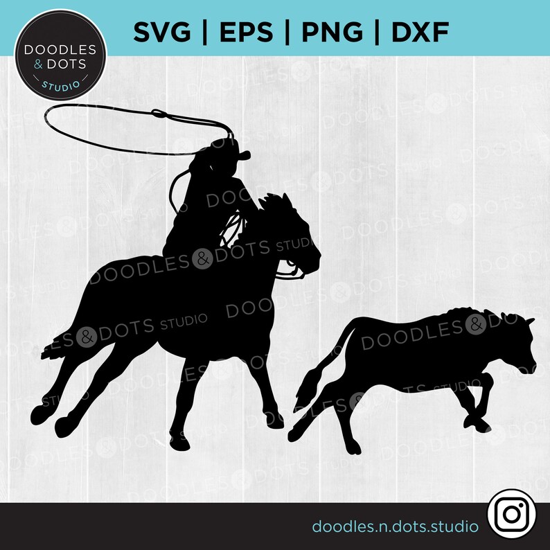Roping SVG, Rodeo Clipart, Calf Roping SVG, Cowboy Svg, Cattle Ranch ...