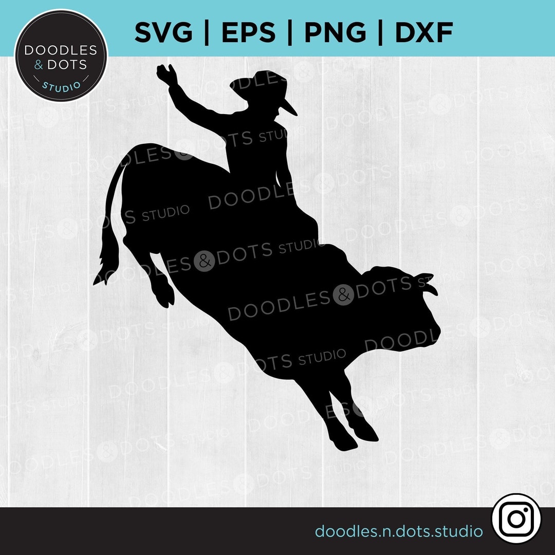 Bull Riding Svg, Bull Rider, Rodeo Cut File, Cowboy Silhouette, Western ...