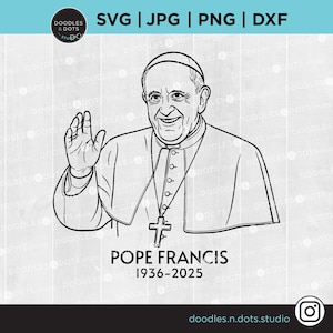 Papa Francisco svg, Papa png, Igreja Católica Papa Francisco Morte clipart, Desenho Papal, Religioso svg, Retrato do Papa Francisco arquivo laser