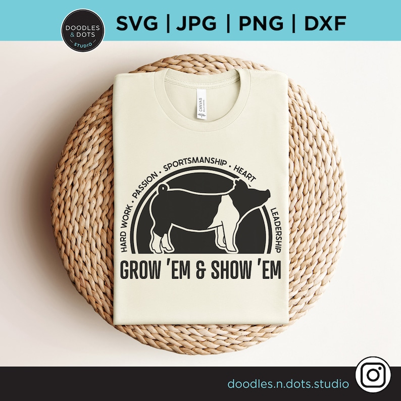 Show Pig SVG, Pig SVG, Show Stock, Livestock svg, Grow Em & Show Em svg, Hog, Sow silhouettes, County Fair, Take Me to the Fair t shirt svg image 3