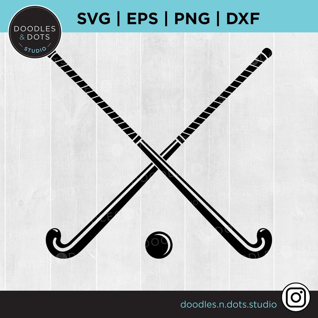 Field Hockey Svg, Crossed Field Hockey Sticks and Ball, Field Hockey