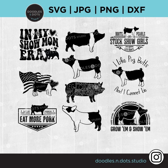 Show Pig SVG, Pig SVG, Best Seller Pig Bundle, Show Stock SVG, Livestock svg, Hog Farmer, Pig silhouette, Take Me To The County Fair t shirt