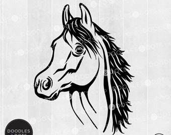 Horse svg, Horse Head svg, Beautiful Horse Face for Cricut, Horse Lover t-shirt, Gift Idea for Equestrian, Hand Drawn Horse cut file svg png