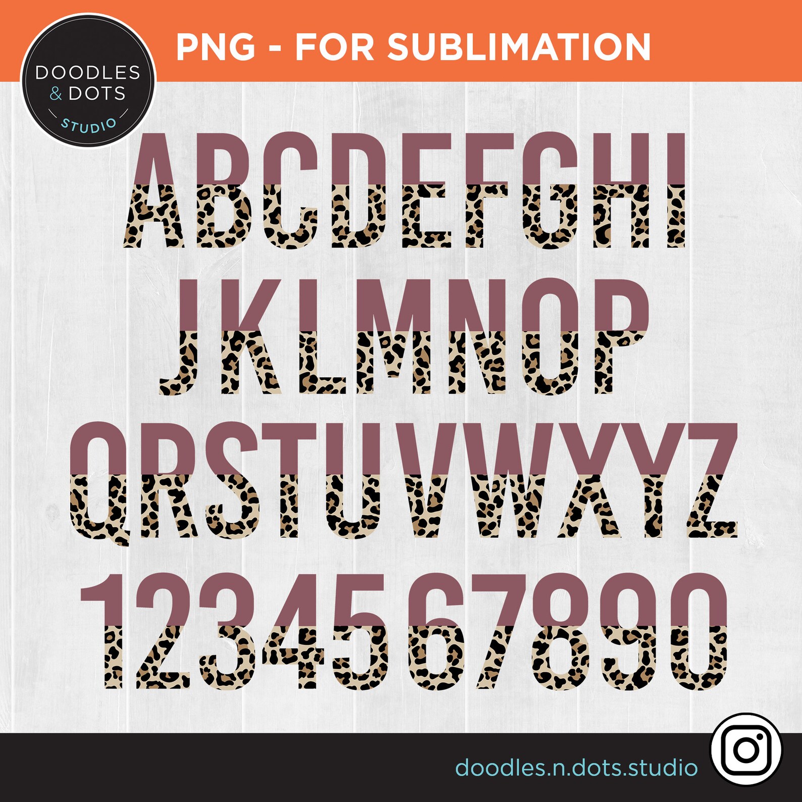 Leopard font PNG Leopard alphabet letters PNG Boho Leopard | Etsy